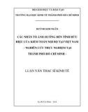 Luận văn Thạc sĩ Kinh tế: Các nhân tố ảnh hưởng đến tính hữu hiệu của kiểm toán nội bộ tại Việt Nam - Nghiên cứu thực nghiệm tại thành phố Hồ Chí Minh