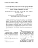 Báo cáo nghiên cứu khoa học Using multi‐criteria analysis as a tool to select the feasible measures for sustainable development of brackish water shrimp culture in Quang Tri Province 