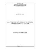 Luận án Tiến sĩ Hán Nôm: Nghiên cứu văn bản Then cấp sắc Nôm Tày tại Viện nghiên cứu Hán Nôm