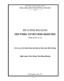 Đề cương bài giảng học phần Cơ sở cảnh quan học: Phần I