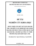 Đề tài nghiên cứu khoa học: Hoàn thiện tổ chức kế toán doanh thu, chi phí và xác định kết quả kinh doanh góp phần tăng cường quản trị doanh thu, chi phí tại công ty TNHH thương mại kim khí Ngọc Anh