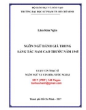 Luận văn Thạc sĩ Ngôn ngữ và văn hóa nước ngoài: Ngôn ngữ đánh giá trong sáng tác Nam Cao trước văn 1945