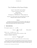 Báo cáo tin học: Two Coeﬃcients of the Dyson Product