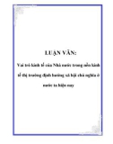 LUẬN VĂN: Vai trò kinh tế của Nhà nước trong nền kinh tế thị trường định hướng xã hội chủ nghĩa ở nước ta hiện nay