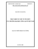 Luận án Tiến sĩ Quản lý công: Thực hiện tự chủ về tổ chức của trường đại học công lập ở Việt Nam