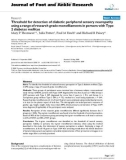 Báo cáo y học: Threshold for detection of diabetic peripheral sensory neuropathy using a range of research grade monofilaments in persons with Type 2 diabetes mellitu