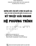 Những điều cần biết luyện thi quốc gia: Kỹ thuật giải nhanh hệ phương trình