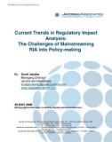 Ebook Current trends in regulatory impact analysis: The challenges of mainstreaming RIA into policy-making