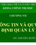 Bài giảng Khoa học quản lý: Chương 7 - Nguyễn Xuân Phong