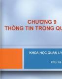 Khoa học quản lý đại cương (ThS Tạ Thị Bích Ngọc) - Chương 9