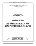 Luận văn: Một số phương pháp xác định công thức tổng quát của dãy số