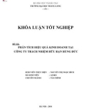 Khóa luận tốt nghiệp: Phân tích hiệu quả kinh doanh tại Công ty Trách nhiệm hữu hạn Hùng Đức