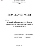 Khóa luận tốt nghiệp chuyên ngành Tài chính: Giải pháp nâng cao hiệu quả hoạt động sản xuất kinh doanh của Công ty TNHH Thành An