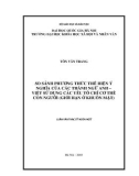 Luận văn Thạc sĩ Ngôn ngữ: So sánh phương thức thể hiện ý nghĩa của các thành ngữ Anh – Việt sử dụng các yếu tố chỉ cơ thể con người (giới hạn ở khuôn mặt)