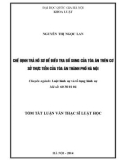 Tóm tắt luận văn Thạc sĩ Luật học: Chế định trả hồ sơ điều tra bổ sung của tòa án trên cơ sở thực tiễn của Tòa án thành phố Hà Nội