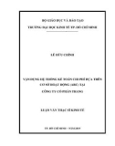 Luận văn Thạc sĩ Kinh tế: Vận dụng hệ thống kế toán chi phí dựa trên cơ sở hoạt động (ABC) tại Công ty cổ phần Trang