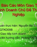 Báo Cáo Môn Giao Tiếp Kinh Doanh Chủ Đề Thất Nghiệp