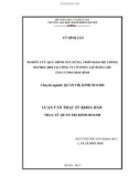 Luận văn Thạc sĩ Khoa học: Nghiên cứu quá trình xây dựng, triển khai hệ thống ISO 9001: 2008 tại Công ty cổ phần tập đoàn Chè Tân cương Hòa Bình