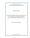 Luận văn Thạc sĩ Kinh tế: Các yếu tố ảnh hưởng đến sự hài lòng công việc của giáo viên tại các trường Mầm non công lập trên địa bàn tỉnh Bà Rịa Vũng Tàu