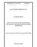 Tóm tắt Luận văn Thạc sĩ Quản lý công: Quản lý nhà nước đối với người có công với cách mạng trên địa bàn huyện Tam Nông, tỉnh Phú Thọ