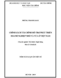 Tóm tắt Luận án tiến sĩ Kinh tế: Chính sách tài chính hỗ trợ phát triển doanh nghiệp nhỏ và vừa ở Việt Nam