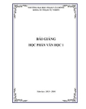 Bài giảng Văn học 1 - ĐH Phạm Văn Đồng