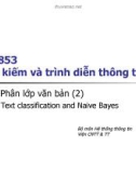 Bài giảng Tìm kiếm và trình diễn thông tin - Bài 12: Phân lớp văn bản (2)