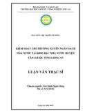 Luận văn Thạc sĩ Kinh tế: Kiểm soát chi thường xuyên ngân sách nhà nước tại Kho Bạc Nhà Nước huyện Cần Giuộc Tỉnh Long An