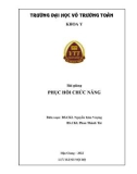 Bài giảng Phục hồi chức năng: Phần 1 - Trường ĐH Võ Trường Toản (Năm 2022)