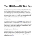 Tạo Mối Quan Hệ Tích Cực