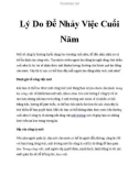 Lý Do Để Nhảy Việc Cuối Năm