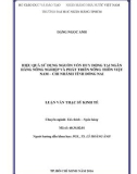 Luận văn Thạc sĩ Kinh tế: Hiệu quả sử dụng nguồn vốn huy động tại Ngân hàng Nông nghiệp và Phát triển Nông thôn Việt Nam – Chi nhánh tỉnh Đồng Nai