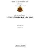 Bài giảng Lý thuyết hóa sinh lâm sàng - Trường ĐH Võ Trường Toản