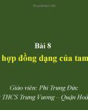 Bài giảng Toán lớp 8 bài 8: Các trường hợp đồng dạng của tam giác vuông - GV. Phí Trung Đức