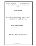 Tóm tắt Luận án tiến sĩ Kinh tế: Quản lý nhà nước về đầu tư phát triển nhà ở khu đô thị ở Việt Nam