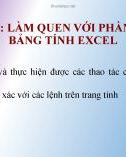 Bài giảng môn Tin học lớp 7 - Bài tập thực hành 1: Làm quen với phần mềm bảng tính Excel