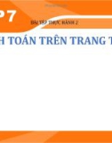 Bài giảng môn Tin học lớp 7 - Bài tập thực hành 2: Tính toán trên trang tính