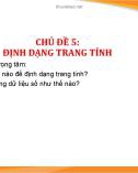 Bài giảng môn Tin học lớp 7 - Chủ đề 5: Định dạng trang tính