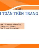 Bài giảng môn Tin học lớp 7 - Chủ đề 3: Tính toán trên trang tính