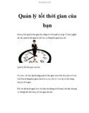 Quản lý tốt thời gian của bạn