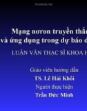 Luận văn Thạc sĩ khoa học: Mạng nơron truyền thẳng và ứng dụng trong dự báo dữ liệu