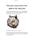 Việc quan trọng ưu tiên trước, phân rõ việc chính, phụ