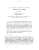 Báo cáo toán học: Lower Bounds for the Size of Random Maximal H-Free Graphs