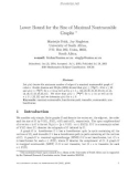 Báo cáo toán học: Lower Bound for the Size of Maximal Nontraceable Graphs.