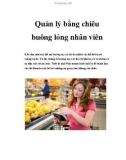 Quản lý bằng chiêu buông lỏng nhân viên