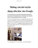 Những câu hỏi tuyển dụng siêu hóc của Google