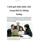 Cách giữ chân nhân viên trong thời kỳ khủng hoảng