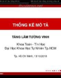 Bài giảng Xác suất thống kê: Thống kê mô tả