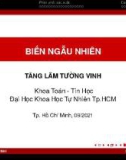 Bài giảng Xác suất thống kê: Biến ngẫu nhiên