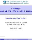 Bài giảng Xác suất thống kê: Chương 4.1 - Mẫu ngẫu nhiên và phân phối mẫu